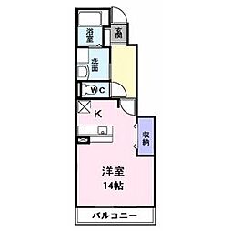 サン・ラフレシール 1Kの間取図画像