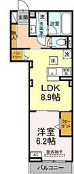 Unora 1LDKの間取図画像