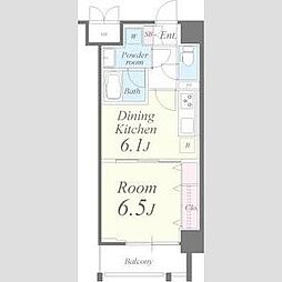 タウンコート御園 1DKの間取図画像
