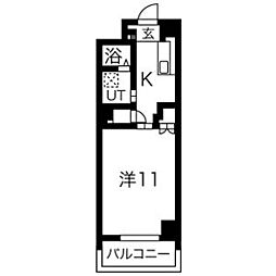 グランダール吹上 1Kの間取図画像