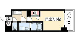 S-RESIDENCE葵 1Kの間取図画像