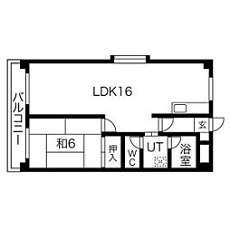 メゾンソシアル 1LDKの間取図画像