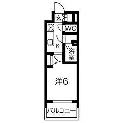 ディアレイシャス上前津 1Kの間取図画像