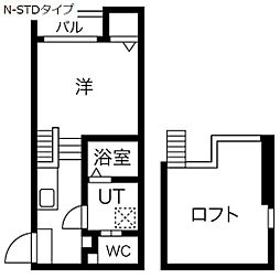 ディアコート青井 1Kの間取図画像