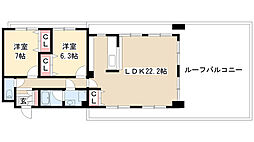 中央ビルディング(株)第二中央ビル 2LDKの間取図画像