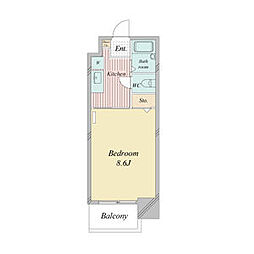 サンシャイン上前津 1Kの間取図画像