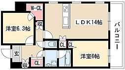 Herencia千代田 2LDKの間取図画像