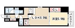 ライブコート泉 1LDKの間取図画像