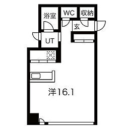 コレクション名駅3 ワンルームの間取図画像