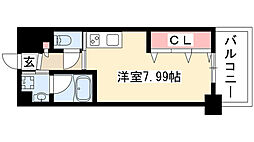 エスポアール泉 ワンルームの間取図画像