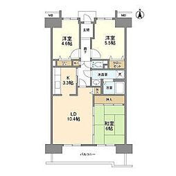 アーバンドエル八事石坂 3LDKの間取図画像