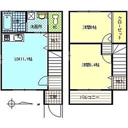 ハピネスさくら 2LDKの間取図画像