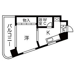 LIBERAL 1Kの間取図画像