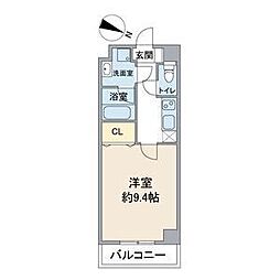 スカイコート桐林 1階1Kの間取り