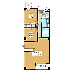 コモド覚王山 1SLDKの間取図画像