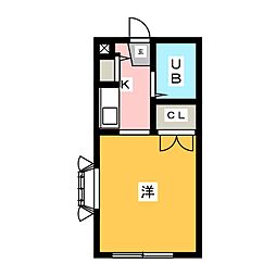 ニシヤマハイツ 1Kの間取図画像