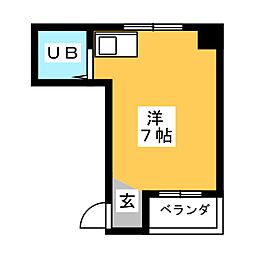 池下小塚ビル ワンルームの間取図画像