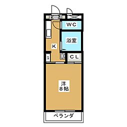 ボッロリーノ 1Kの間取図画像