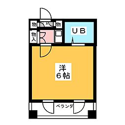 第三メゾン吾妻 ワンルームの間取図画像