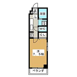 サンスパーク 1Kの間取図画像