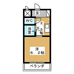 いのうビル 1Kの間取図画像