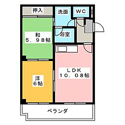 Kコート 2LDKの間取図画像