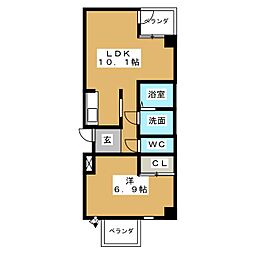 acer 1LDKの間取図画像