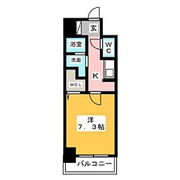 S-RESIDENCE今池駅前 1Kの間取図画像