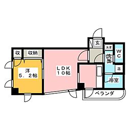 東和覚王山ヒルズ 1LDKの間取図画像