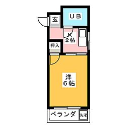 小塩マンション 1Kの間取図画像