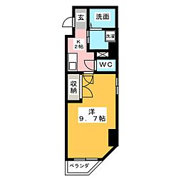 池下ヤママンビル 1Kの間取図画像