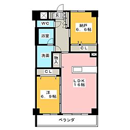 カーサケラサス 1SLDKの間取図画像