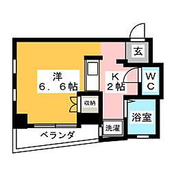 グランステージ千種 1Kの間取図画像