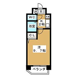 シテイライフ池下 1Kの間取図画像