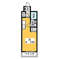 ラドゥセール今池 ワンルームの間取図画像