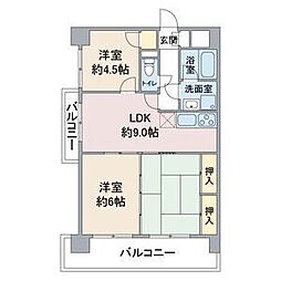 扶桑ハイツ1扶桑ビル 3LDKの間取図画像