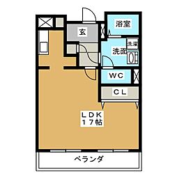 向陽町レジデンス 1Kの間取図画像