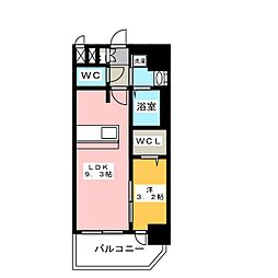 プレサンスNAGOYA覚王山 1LDKの間取図画像