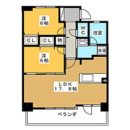 CHAYAGASAKARISE 2LDKの間取図画像