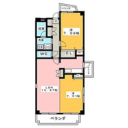 プリマベーラ 2LDKの間取図画像