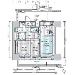 プレサンスレイズ千種今池II 2LDKの間取図画像