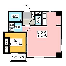 ヴィレッタ大久手 1LDKの間取図画像