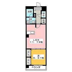 サニーウエル高見 1LDKの間取図画像