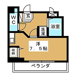 グレイス吹上 1Kの間取図画像