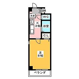 パルティール今池 1Kの間取図画像