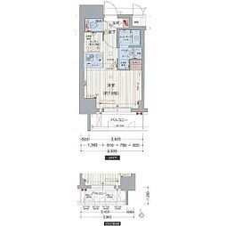 プレサンスナゴヤ桜通ビッグビート 1Kの間取図画像