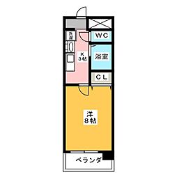 ベル池下 1Kの間取図画像