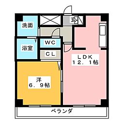 プレサンスナゴヤ桜通ビッグビート 1LDKの間取図画像