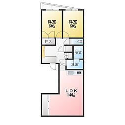 fメゾン仲田2 2LDKの間取図画像
