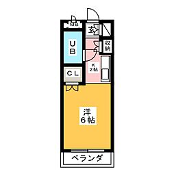 プロビデンス北畑 1Kの間取図画像